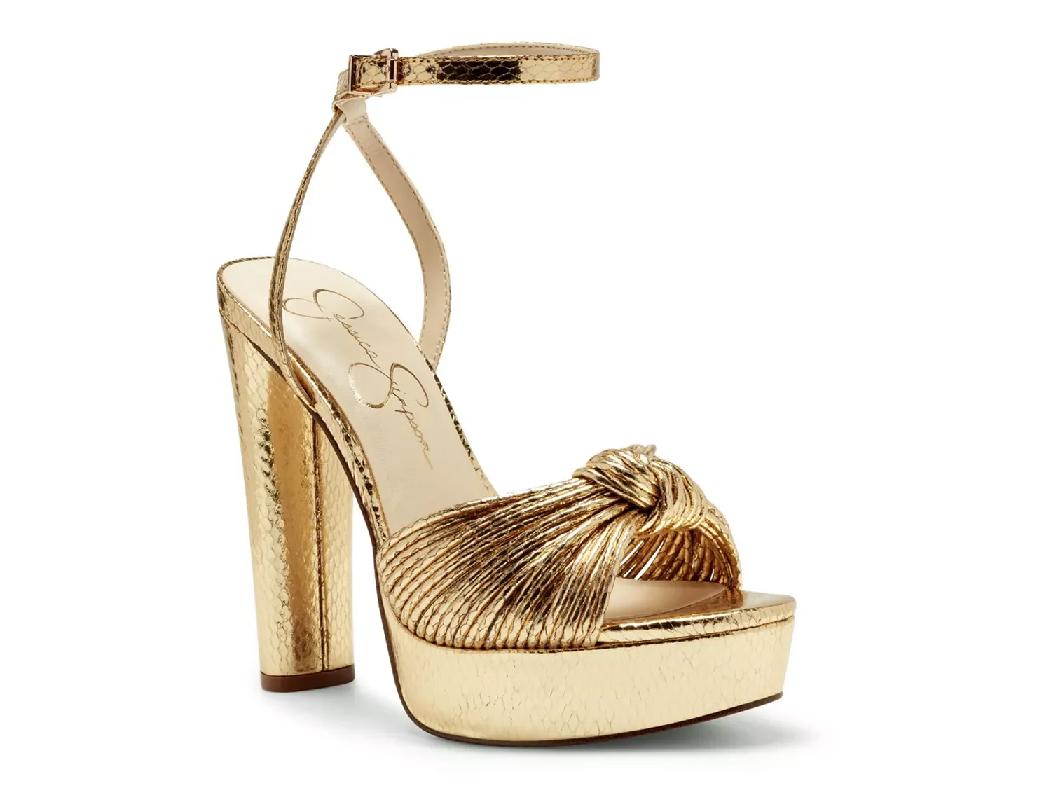 Jessica Simpson Immie Platform Sandal | Women's | Gold Metallic | Size 10 | Heels | Sandals | Ankle Strap