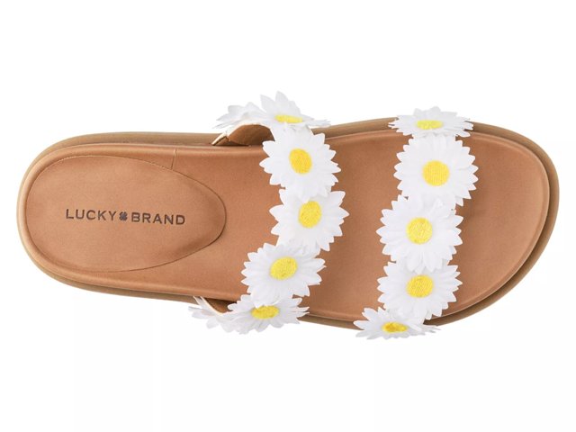 Lucky Brand Women's Gellion Daisy Slide Sandal, White, 6 : :  Clothing, Shoes & Accessories