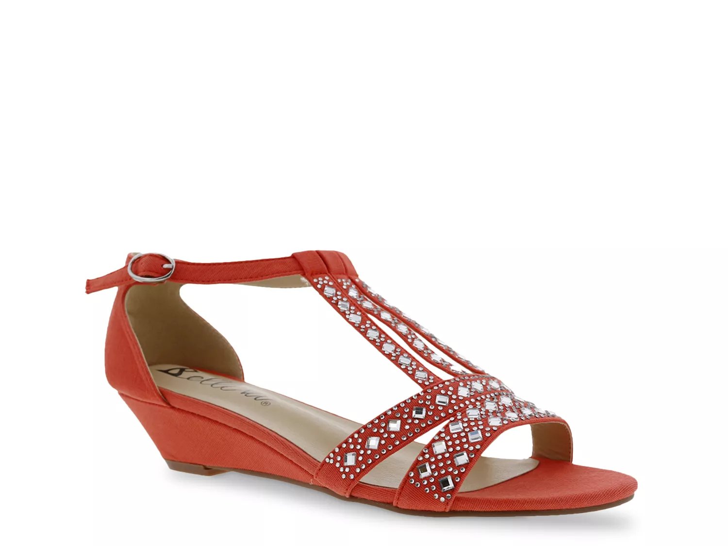 Bellini Wide Width Laaris Wedge Sandal | Women's | Orange | Size 10 | Sandals | T-Strap