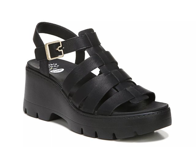Dr. Scholl s Check It Out Wedge Sandal Free Shipping DSW