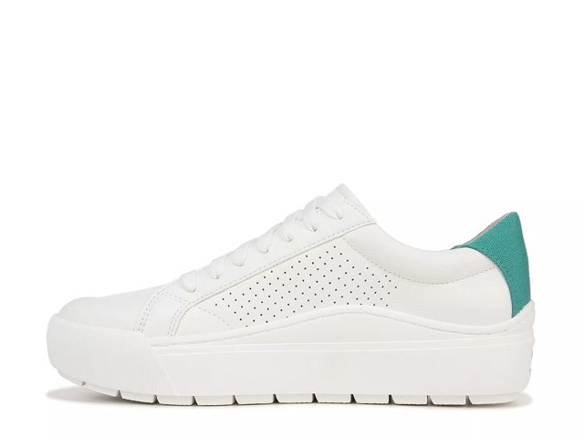 Dr. Scholl's Time Off Platform Sneaker | Women's | White/Green | Size 10 | Sneakers | Platform