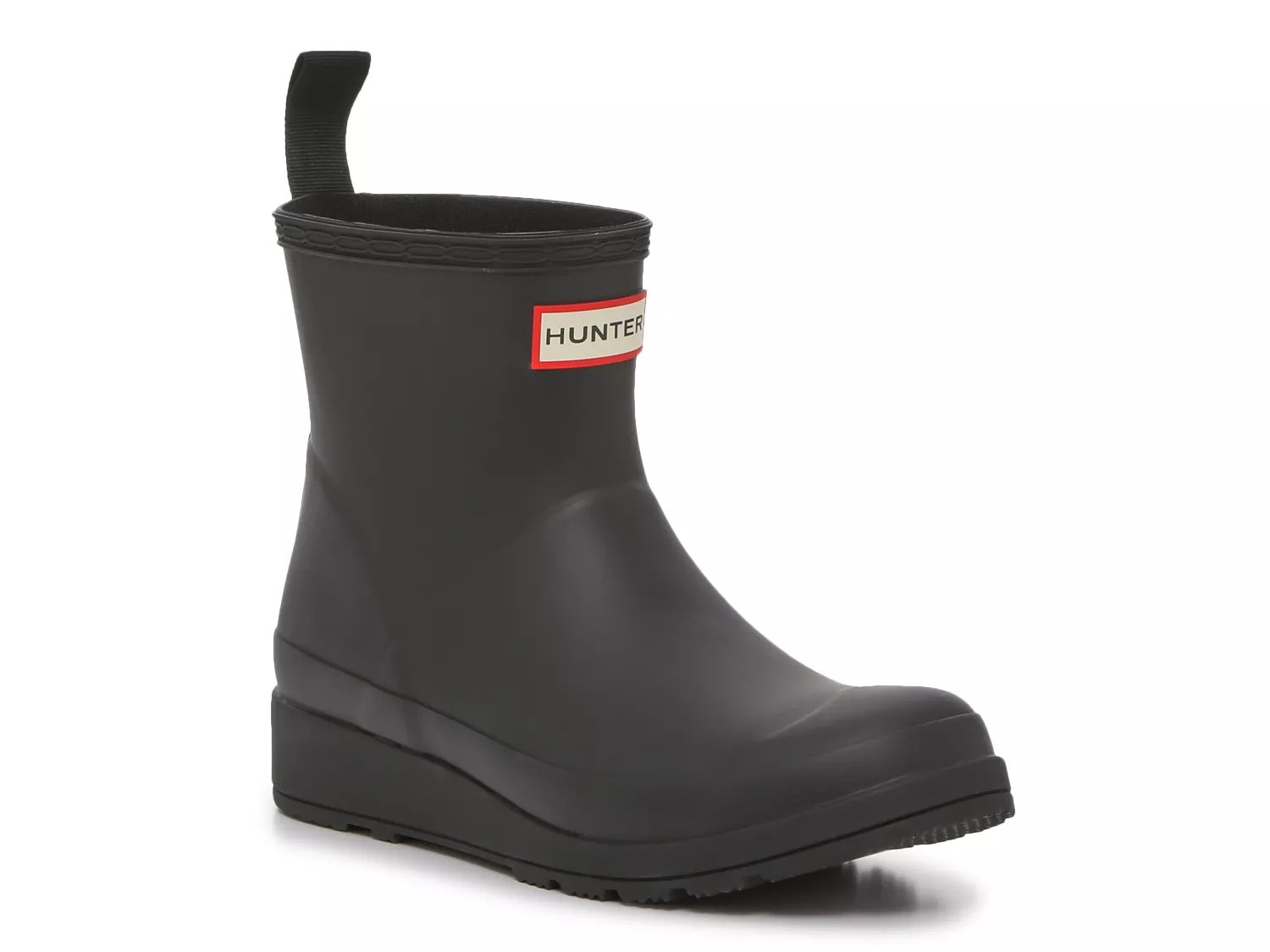 Hunter black wedge store rain boots