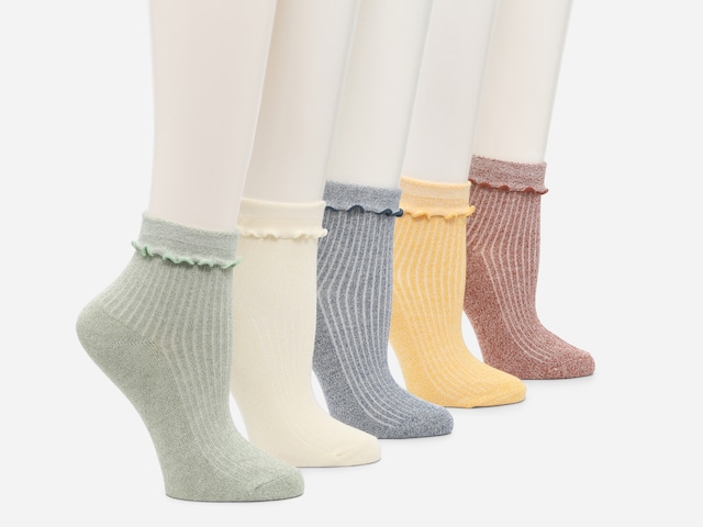 Crown Vintage Lettuce Cuff Women's Ankle Socks - 5 Pack - Free Shipping ...