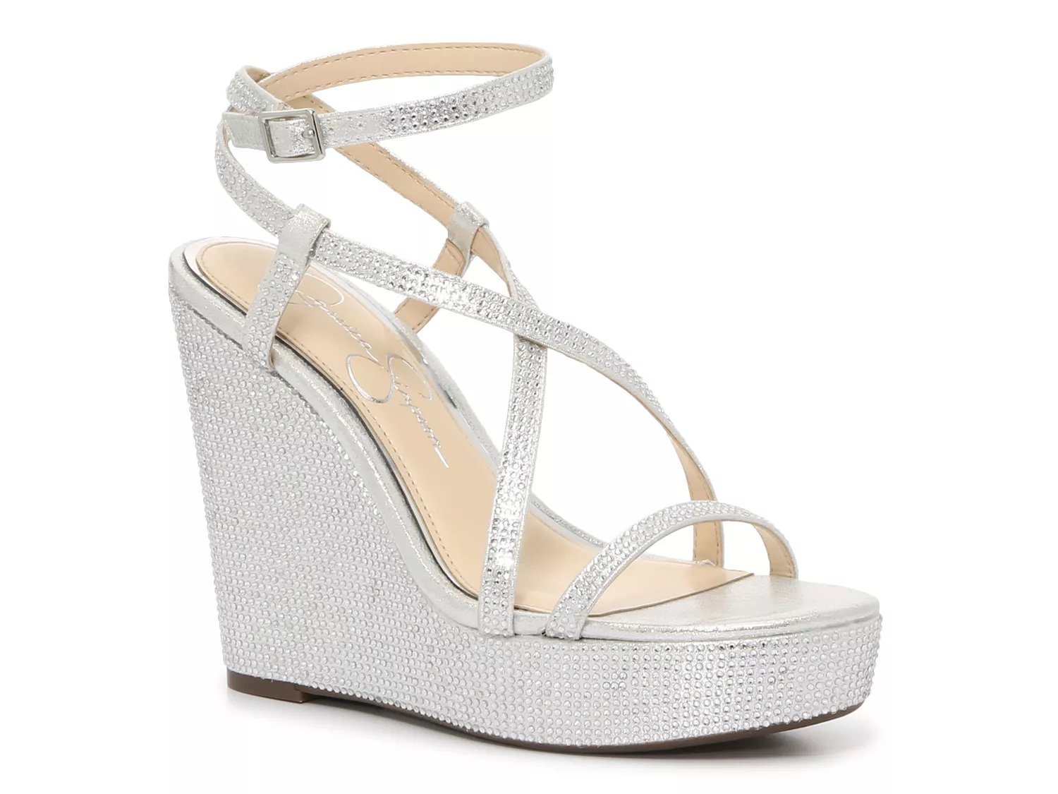 Dsw silver cheap wedge sandals