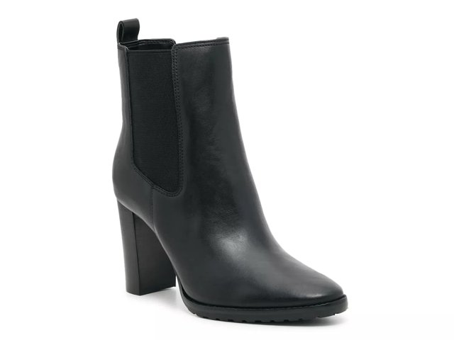 Black leather booties hotsell dsw