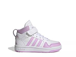 pink and white high top adidas
