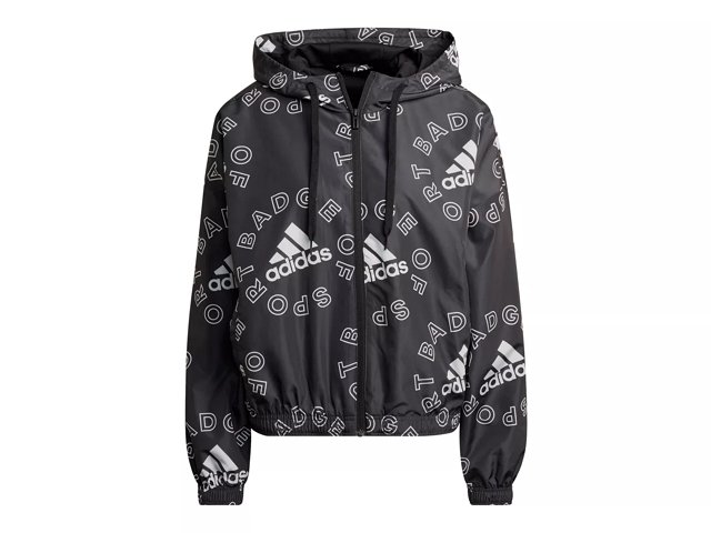 Adidas allover best sale print windbreaker