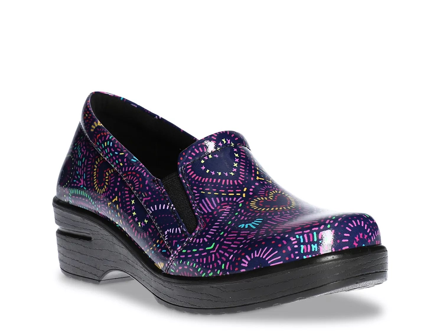 Easy Works by Easy Street Extra Wide Width Leeza SlipOn | Women's | Purple/Multicolor | Size 9 | Slip-Ons | Block