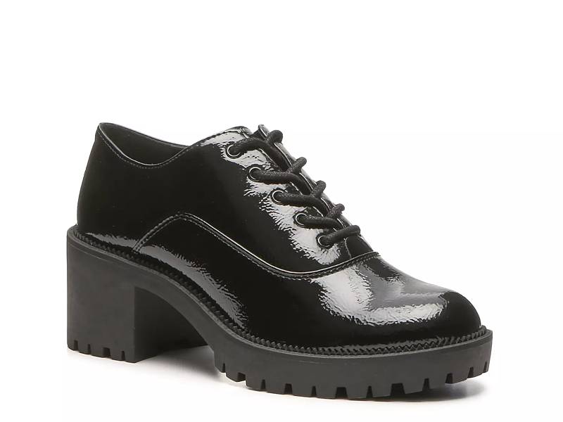 Grand National Shoe - Black, Platform side-lace shoe