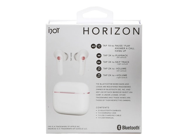 iJoy Horizon True Wireless Bluetooth Earbuds White IJEBHZN03 - Office Depot