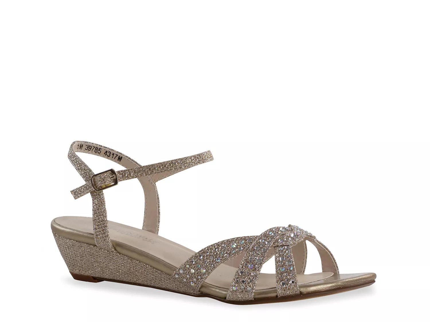 Touch Ups by Benjamin Walk Lena Wedge Sandal | Women's | Champagne | Size 9.5 | Sandals | Ankle Strap