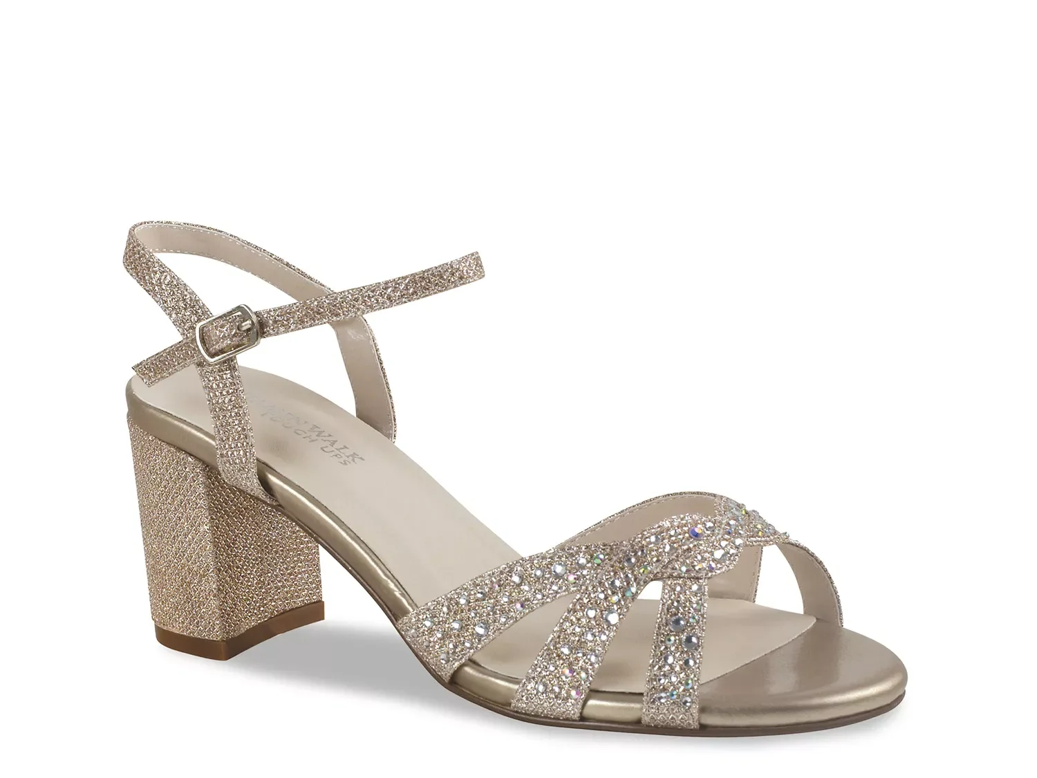Touch Ups by Benjamin Walk Wide Width Ivy Sandal | Women's | Champagne | Size 12 | Heels | Sandals | Ankle Strap