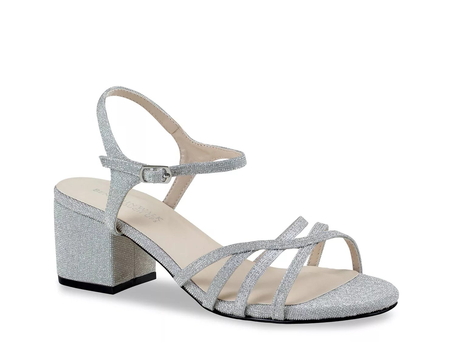 Touch Ups by Benjamin Walk Delilah Sandal | Women's | Silver Metallic | Size 9.5 | Sandals | Ankle Strap
