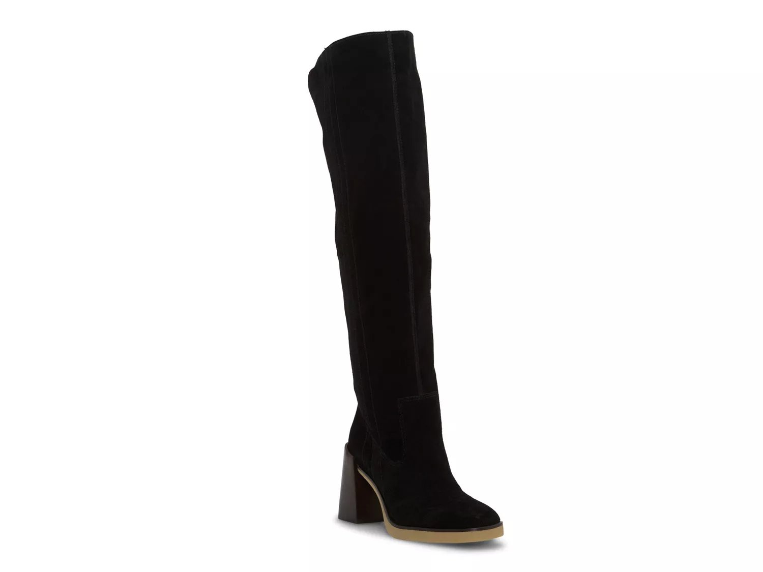 Vince camuto black over the store knee boots