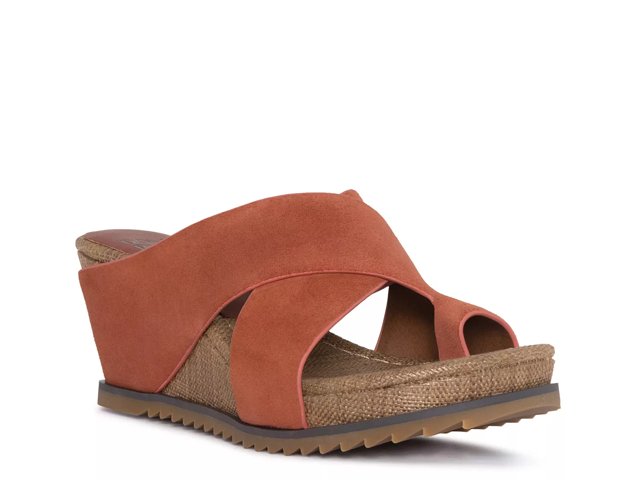 Donald pliner gala suede wedge sandal online