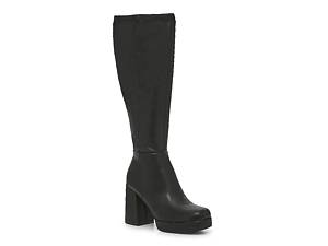 Knee high outlet leather platform boots