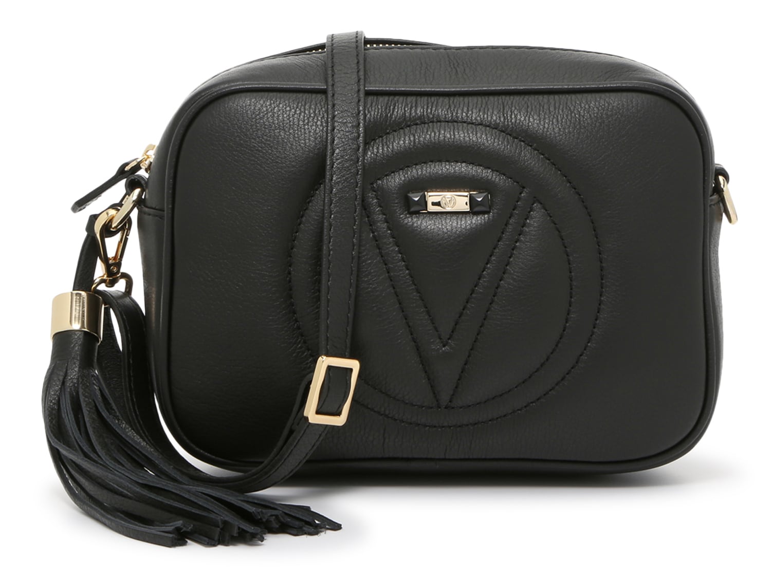 Valentino By Mario Valentino Mia Embossed Leather Crossbody In Black