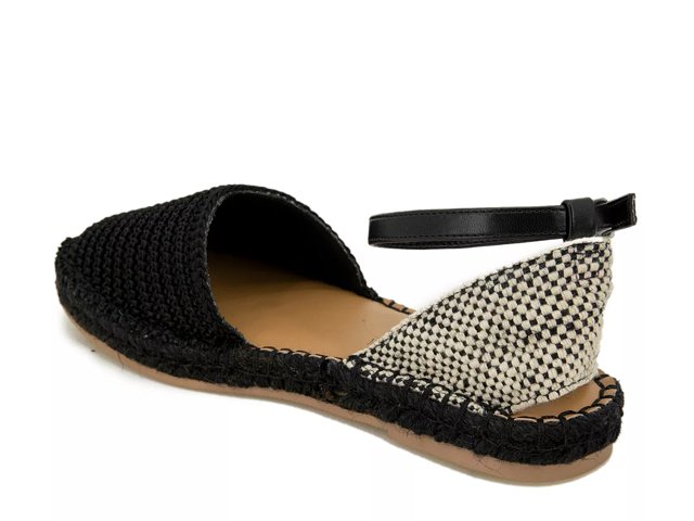 Black peep discount toe espadrille flat