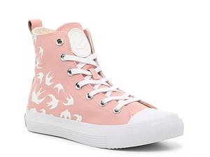 Bright pink hotsell high top vans