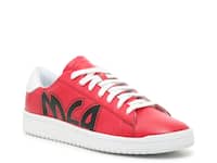 ALEXANDER MCQUEEN: leather sneakers - Red