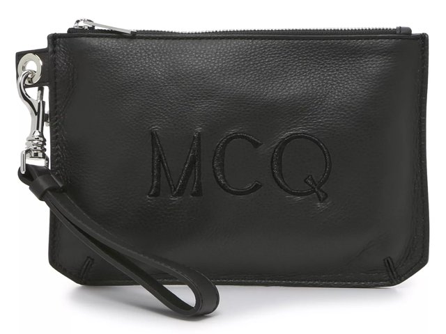 MCQ by Alexander McQueen Logo Stitched Leather Wristlet - Free