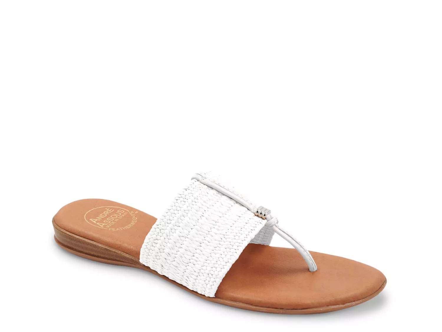 Andre Assous Nice Wedge Sandal | Women's | White | Size 5 | Sandals | T-Strap