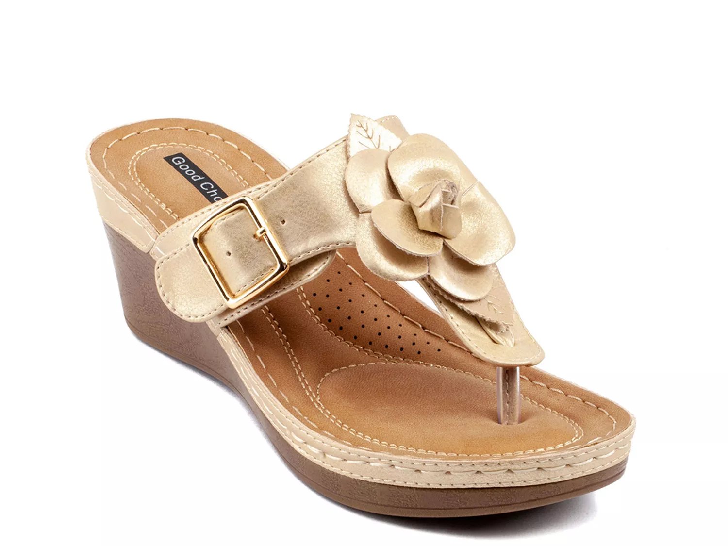 Good Choice Flora2 Wedge Sandal | Women's | Gold Metallic | Size 8.5 | Sandals