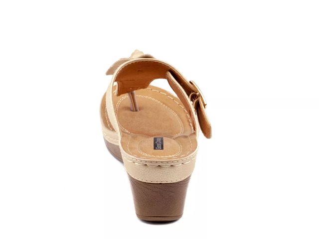 Tan leather wedges sales