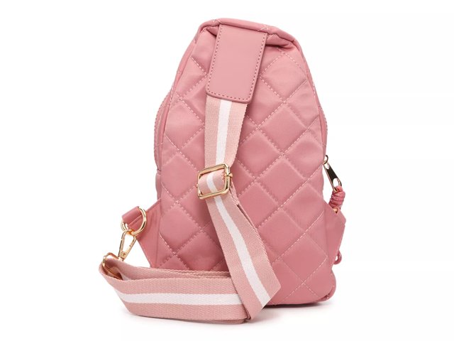 Pink sling backpack sale