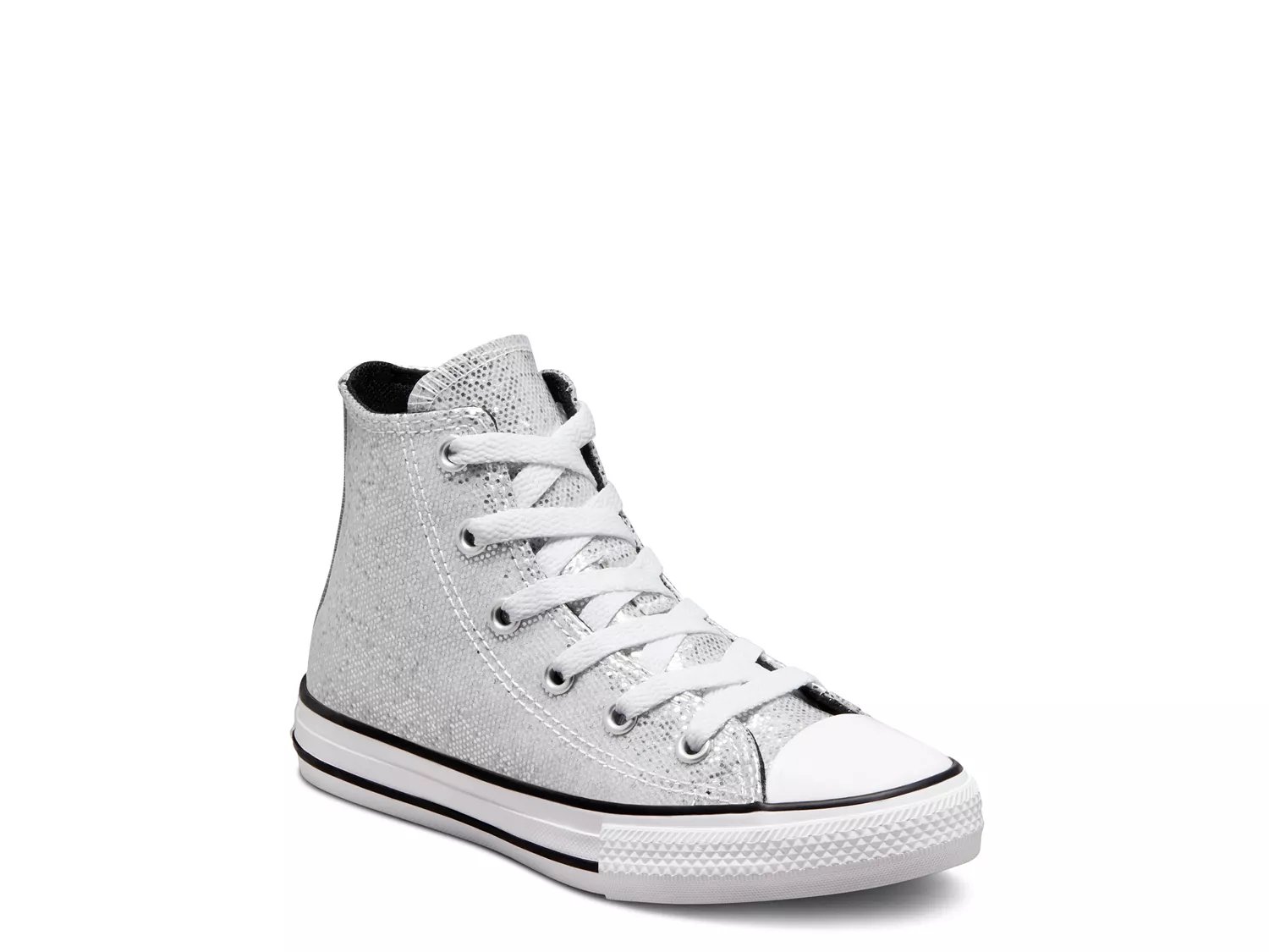 Silver sparkly shop converse high tops