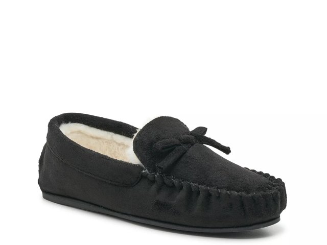 Sage Simple Fuzzy Moccasin Slipper