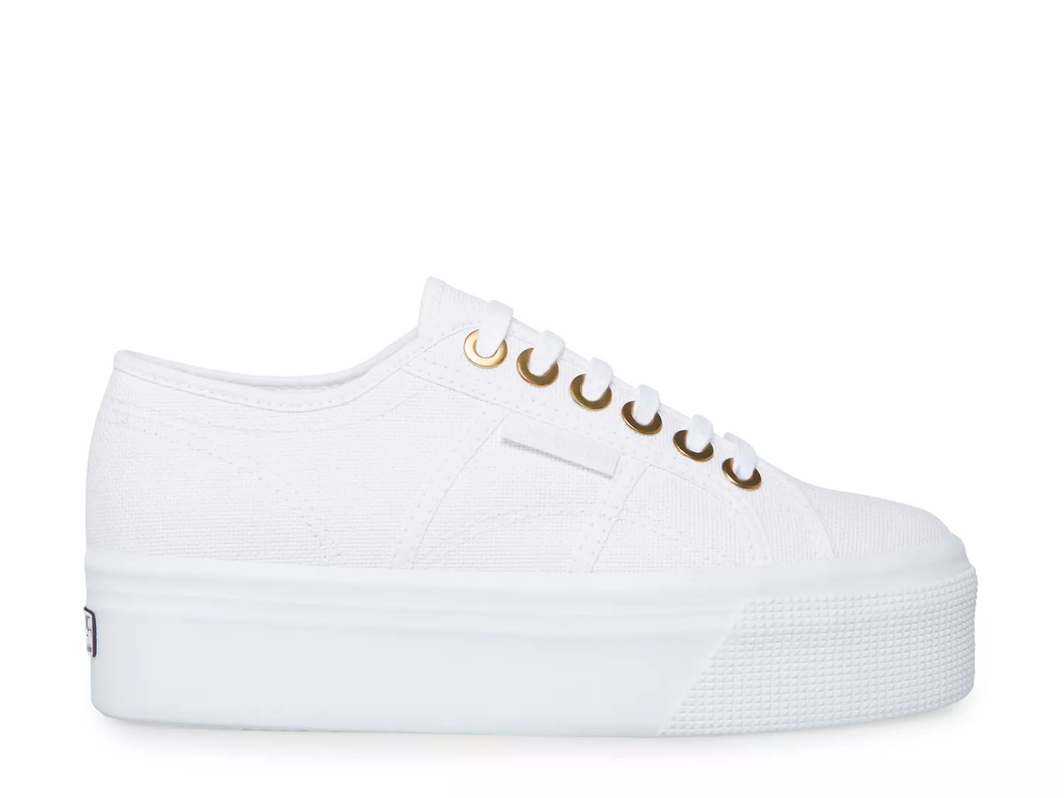 Superga 2790 metallic flatform trainers in rose outlet gold