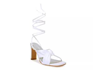 Eugene White Lace-Up High Heel Sandals