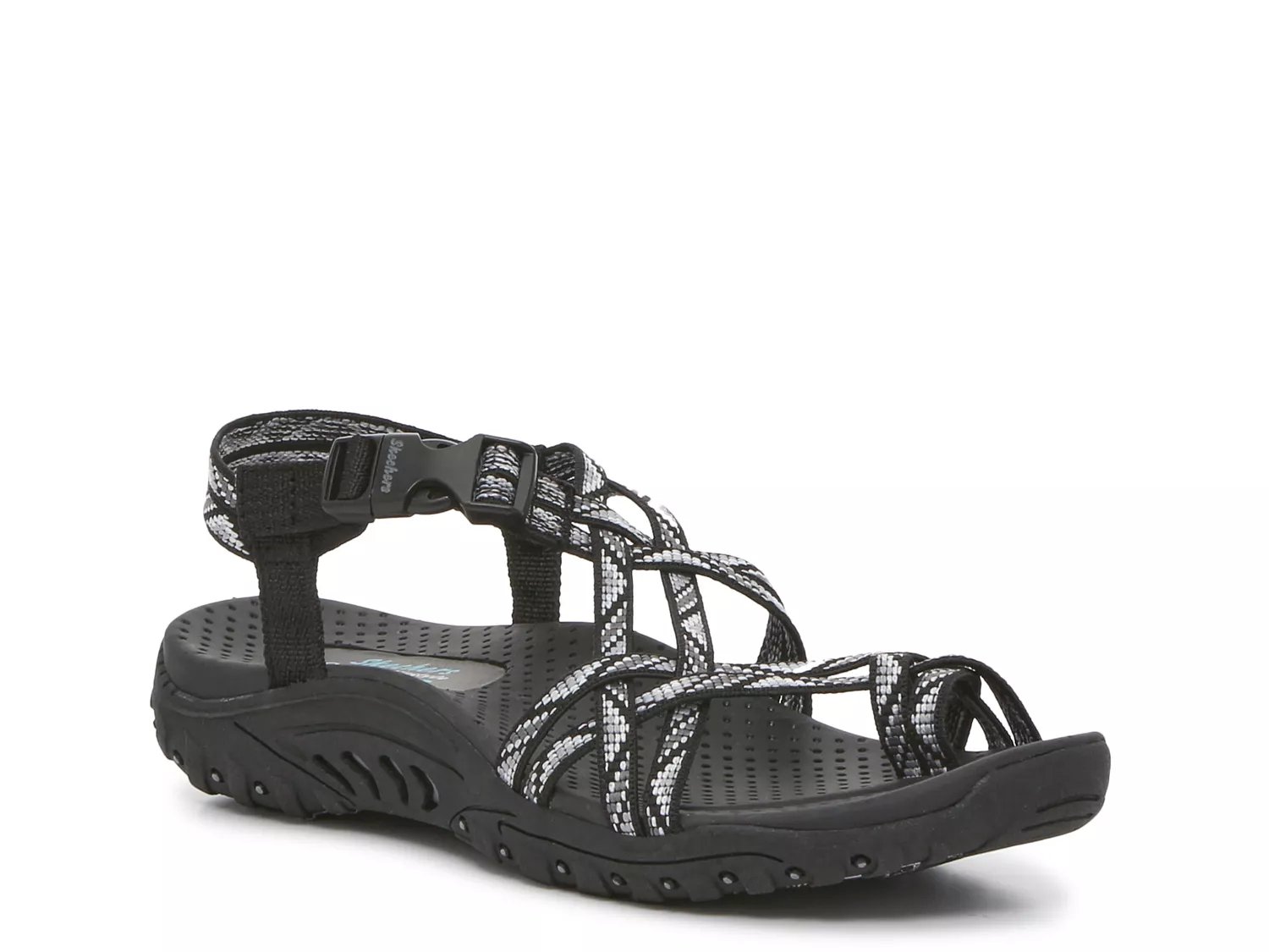 Skechers black hotsell reggae sandals