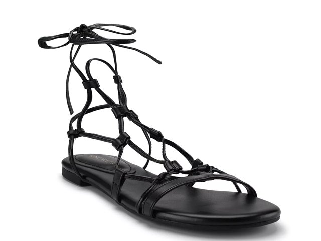 Nine West Button Ankle Wrap Flat Sandal