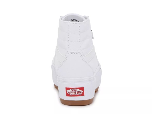 White platform vans off the wall shop