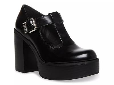 Ladies Chunky Mary Jane Mid Heel Classic Platform Shoes Ankle Strap Buckle  Shoe