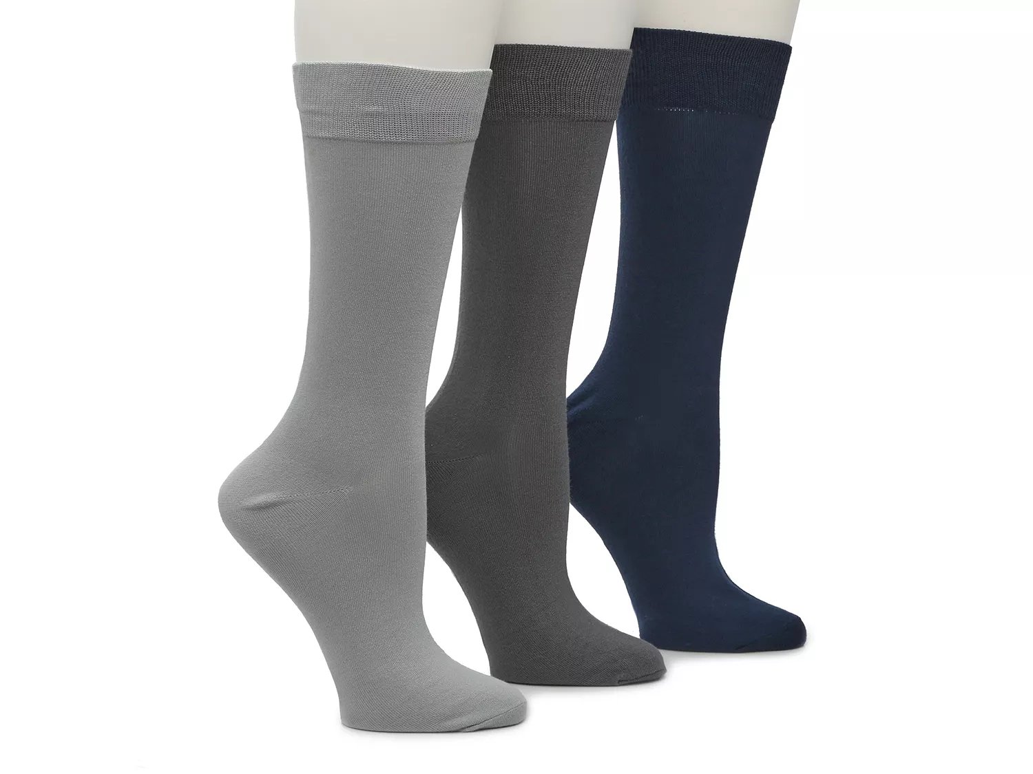 Vince Camuto Super Soft Crew Socks 3 Pack | Men's | Navy/Grey | Size One Size | Socks | Crew