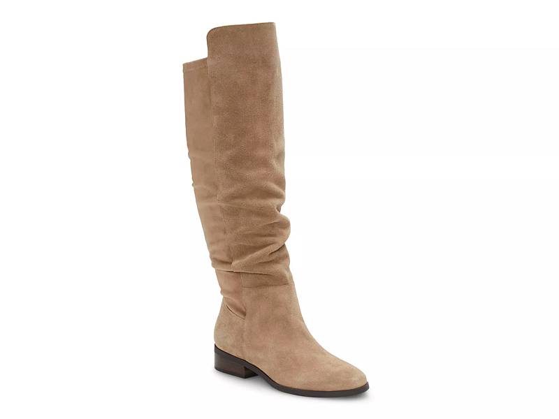 Beige wide calf store boots