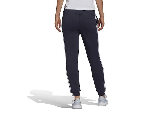 Women's Adidas Essentials 3-Stripes Open Hem Fleece Pant - Off