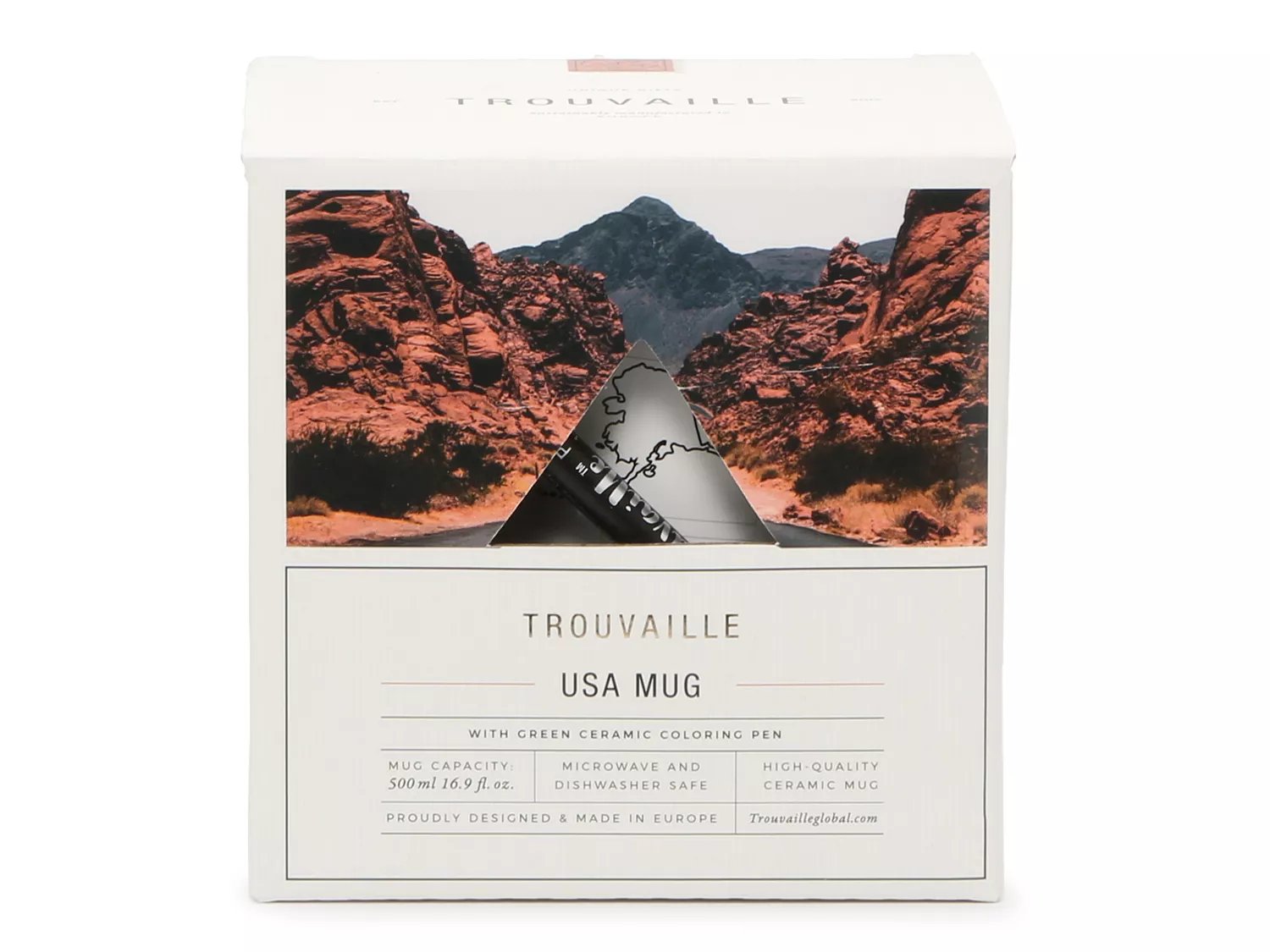 TROUVAILLE USA Coffee Mug & Brush Pen Free Shipping DSW