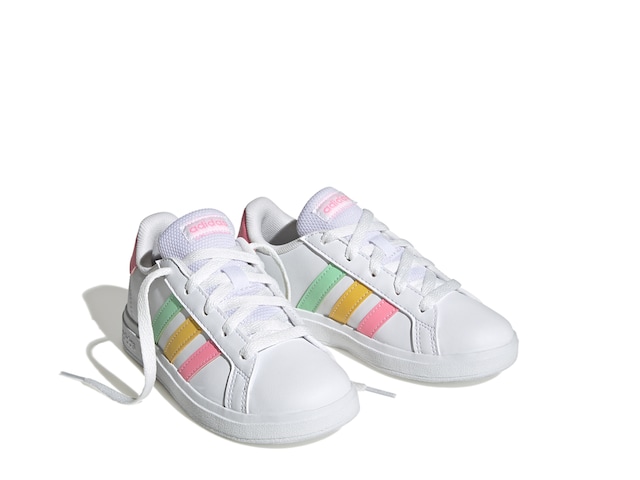 adidas Grand Court 2.0 Big Girls Sneakers, Color: White
