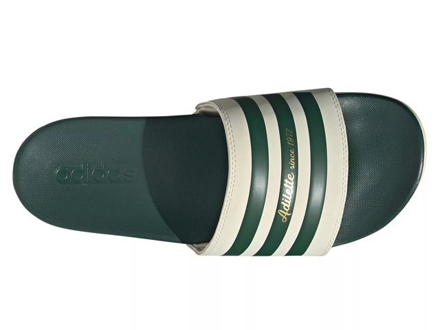 Adidas cloudfoam adilette slides green outlet