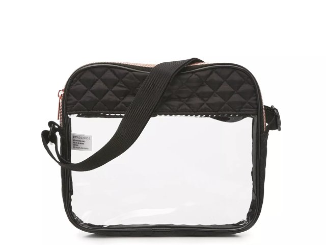 MYTAGALONGS Coco Quilt Stadium Crossbody Bag Women s Black Clear Size Not Applicable Handbags Crossbody Shoulder Bag