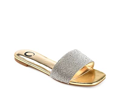 INC Womens Gold Embellished Comfort Peymin Round Toe Slip On Slide Sandals  Shoes 9 M