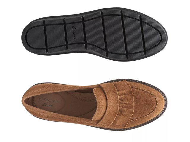 Clarks wedge loafers discount