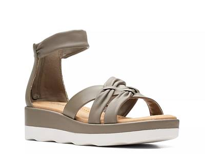 Clarks metallic sale wedge sandals