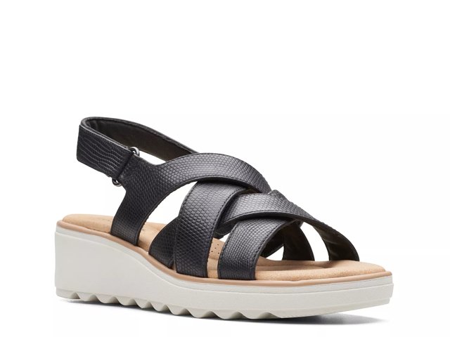 Clarks grey wedge sandals shop