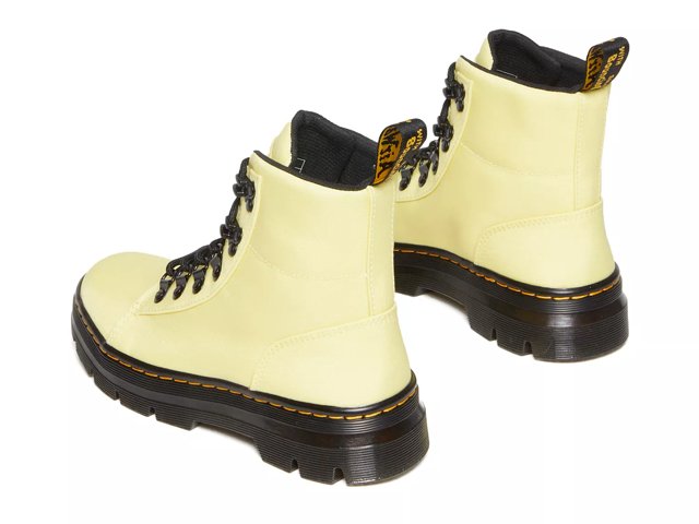 Pastel yellow doc martens shop