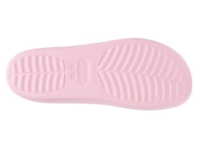 Womens Pink Crocs Classic Platform Slide Sandals